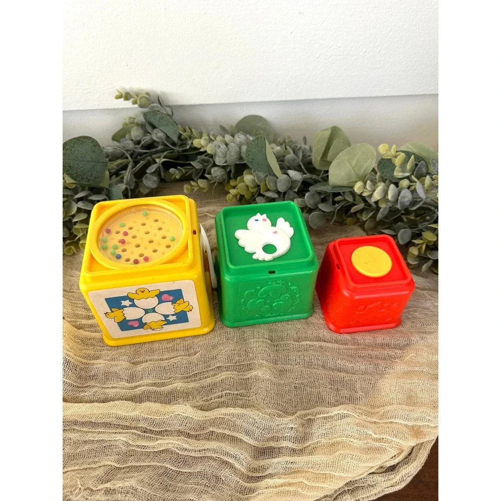 Fisher Price‎ Stacking Blocks vintage nesting activity 1007 1986
